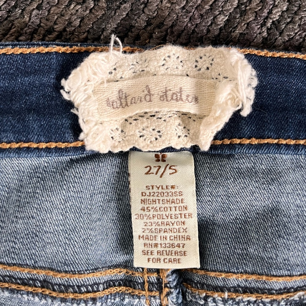 Size 27/5 Altar’d State Dark Wash Distressed Ripped Jeans